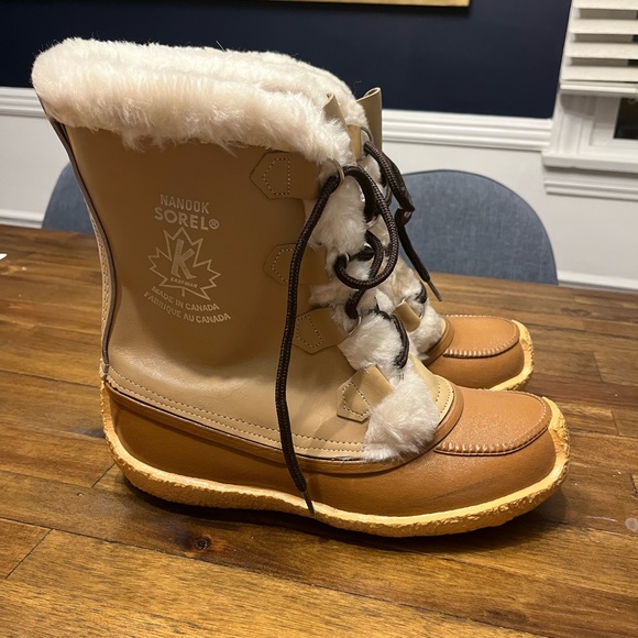 Sorel Nanook Wool Lined Snow Boots Unisex Like New 8 - Picture 2 of 7